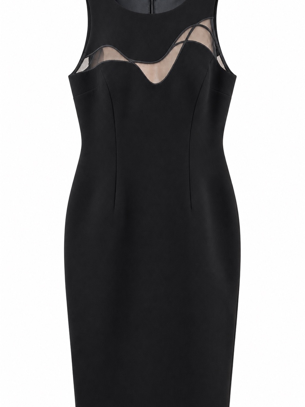 NWT Elie Tahari Black Sheer Mesh Cocktail Dress Size 2